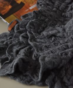 100% Cashmere Pleated Texture Short Scarf - Elegant French Style Neck Wrap for Niche Vibe Looks