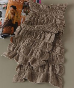 100% Cashmere Pleated Texture Short Scarf - Elegant French Style Neck Wrap for Niche Vibe Looks