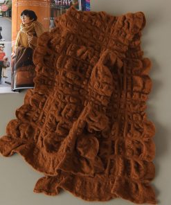 100% Cashmere Pleated Texture Short Scarf - Elegant French Style Neck Wrap for Niche Vibe Looks