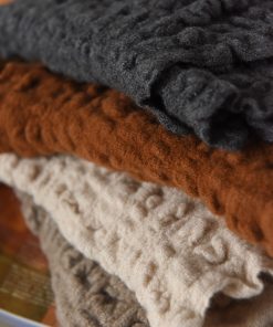 100% Cashmere Pleated Texture Short Scarf - Elegant French Style Neck Wrap for Niche Vibe Looks