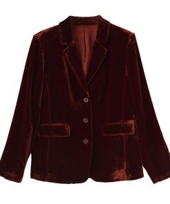 2025 Autumn Low-Key Silk Velvet Blazer - Modern Suit Jacket for Commuter Style, Simple & Versatile Fashion