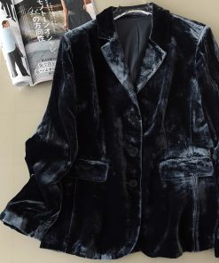 2025 Autumn Low-Key Silk Velvet Blazer - Modern Suit Jacket for Commuter Style, Simple & Versatile Fashion