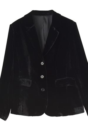 2025 Autumn Low-Key Silk Velvet Blazer - Modern Suit Jacket for Commuter Style, Simple & Versatile Fashion