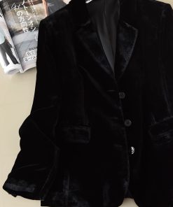 2025 Autumn Low-Key Silk Velvet Blazer - Modern Suit Jacket for Commuter Style, Simple & Versatile Fashion