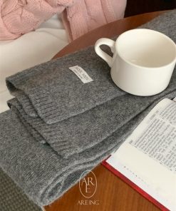 2025 Autumn/Winter Korean Style Wool Knitted Scarf - Cozy Warm Fashion Accessory for Fall and Winter