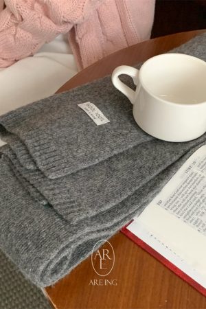 2025 Autumn/Winter Korean Style Wool Knitted Scarf - Cozy Warm Fashion Accessory for Fall and Winter