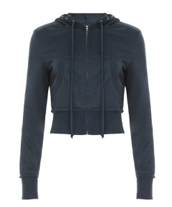 2025 Autumn/Winter Street Style Hooded Sweatshirt Jacket & Color Block Flared Knit Pants Set