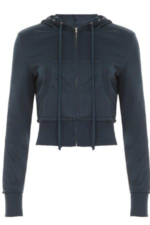 2025 Autumn/Winter Street Style Hooded Sweatshirt Jacket & Color Block Flared Knit Pants Set