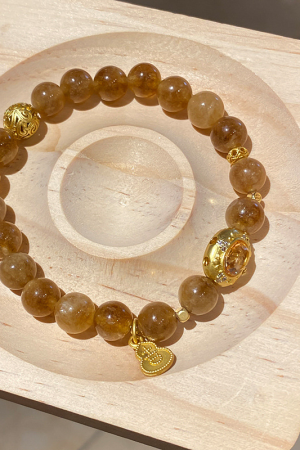 2025 Chinese Style Lotus Seed & Gold Tiger Eye Beaded Bracelet - Versatile Niche Fashion Wristband Accessory