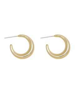 2025 Crescent Moon Hoop Earrings - Unique Light Luxury Studs for Women, High-End Niche Design, Trendy Fashion Statement