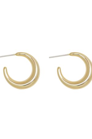 2025 Crescent Moon Hoop Earrings - Unique Light Luxury Studs for Women, High-End Niche Design, Trendy Fashion Statement