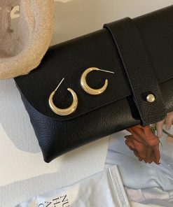 2025 Crescent Moon Hoop Earrings - Unique Light Luxury Studs for Women, High-End Niche Design, Trendy Fashion Statement