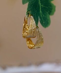 2025 Exaggerated Metal French Hoop Earrings - Trendy Heavy-Duty Round Drop Design for European and American Style