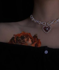 2025 French Braided Pearl Heart Necklace for Women - Versatile Clavicle Chain, Trendy INS Style Jewelry