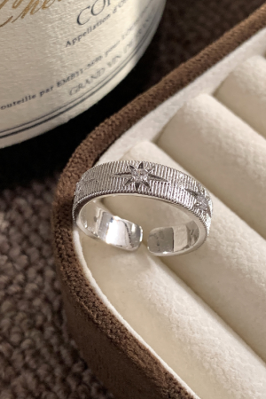 2025 French Minimalist Versatile Brushed Hollow Leaf Four Grass Ring for Women - High-End Index Finger Jewelry