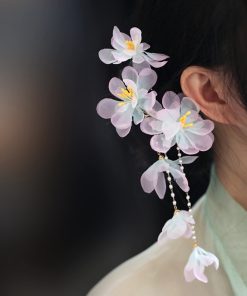 2025 High-End Tang Style Floral Hairpin - Classical National Style Hair Clip for Women, Super Fairy Hanfu Side Headpiece