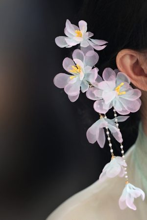 2025 High-End Tang Style Floral Hairpin - Classical National Style Hair Clip for Women, Super Fairy Hanfu Side Headpiece