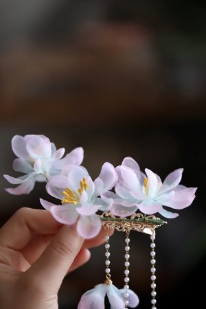 2025 High-End Tang Style Floral Hairpin - Classical National Style Hair Clip for Women, Super Fairy Hanfu Side Headpiece