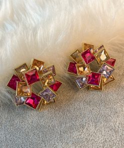 2025 Japanese Korean Style Three-Dimensional Square Geometric Stud Earrings for Women - Silver Needle Fashion Accessories