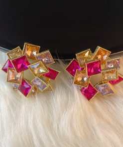 2025 Japanese Korean Style Three-Dimensional Square Geometric Stud Earrings for Women - Silver Needle Fashion Accessories