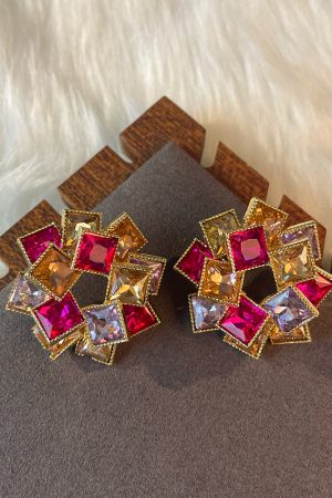 2025 Japanese Korean Style Three-Dimensional Square Geometric Stud Earrings for Women - Silver Needle Fashion Accessories