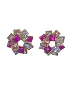 2025 Japanese Korean Style Three-Dimensional Square Geometric Stud Earrings for Women - Silver Needle Fashion Accessories