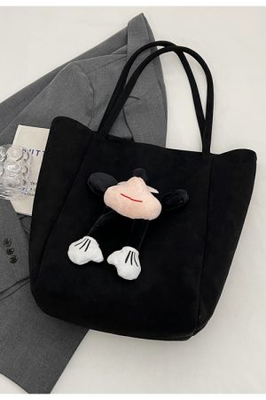 2025 Korean Style Cute Cartoon Shoulder Bag, Versatile Large Capacity Tote for Spring and Summer Commuting