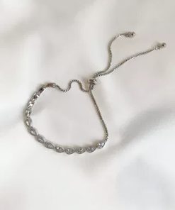 2025 Korean Style Ladies' Minimalist Double Row Sparkly Ice Crystal Bracelet with Zirconia Accents