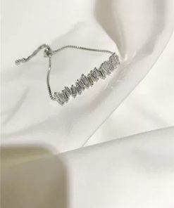 2025 Korean Style Ladies' Minimalist Double Row Sparkly Ice Crystal Bracelet with Zirconia Accents