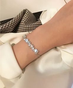 2025 Korean Style Ladies' Minimalist Double Row Sparkly Ice Crystal Bracelet with Zirconia Accents
