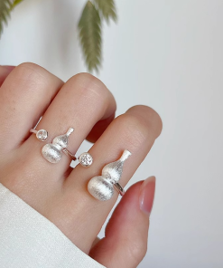 2025 Minimalist S925 Pure Silver Brushed Gourd Ring for Women, Light Luxury High-End Design, Unique Niche Style