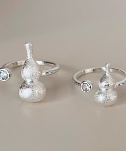 2025 Minimalist S925 Pure Silver Brushed Gourd Ring for Women, Light Luxury High-End Design, Unique Niche Style