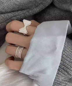 2025 New Style 3D Bubble Bow Ring for Women, Korean Niche Design, Trendy Open Finger Ring, Versatile Fashion Accessory