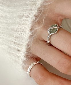 2025 New Style Chinese Jade Bamboo Joint Ring for Women - Elegant Versatile High-Quality Fashion Accessory