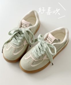 2025 New Style Thin Breathable White Leather Sneakers for Women - Flat-Bottom Training and Board Shoes