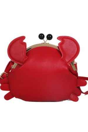 2025 Niche Design Shoulder Crossbody Bag - Cute Red Crab with Unique Ear Clip Closure, Trendy Fashion Accessory