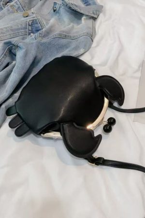 2025 Niche Design Shoulder Crossbody Bag - Cute Red Crab with Unique Ear Clip Closure, Trendy Fashion Accessory