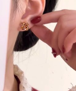 2025 Red Dripping Oil Windmill Stud Earrings - Elegant Minimalist Silver Needle Accessories for Trendy Light Luxury Style