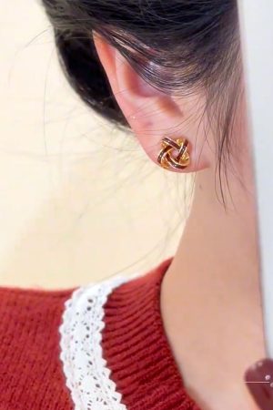 2025 Red Dripping Oil Windmill Stud Earrings - Elegant Minimalist Silver Needle Accessories for Trendy Light Luxury Style