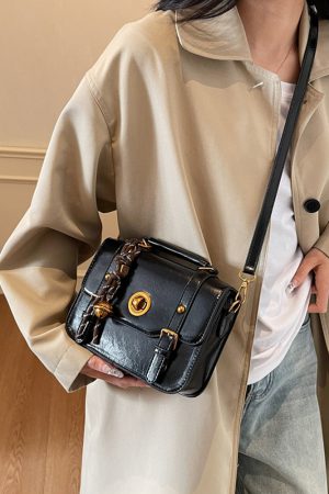 2025 Retro British Style Color-Blocking Handbag for Women - High-End Small Square Shoulder Crossbody Bag for Spring & Summer