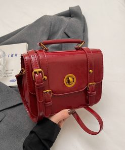 2025 Retro British Style Color-Blocking Handbag for Women - High-End Small Square Shoulder Crossbody Bag for Spring & Summer