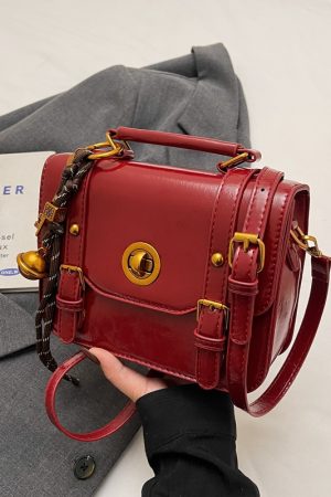 2025 Retro British Style Color-Blocking Handbag for Women - High-End Small Square Shoulder Crossbody Bag for Spring & Summer