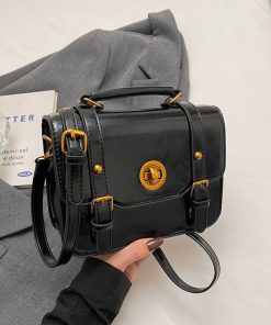 2025 Retro British Style Color-Blocking Handbag for Women - High-End Small Square Shoulder Crossbody Bag for Spring & Summer