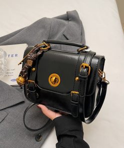 2025 Retro British Style Color-Blocking Handbag for Women - High-End Small Square Shoulder Crossbody Bag for Spring & Summer