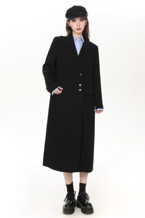 2025 Spring Vintage Long Suit Coat for Women - High-End Slim Loose Casual Oversized Jacket