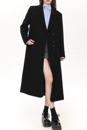 2025 Spring Vintage Long Suit Coat for Women - High-End Slim Loose Casual Oversized Jacket