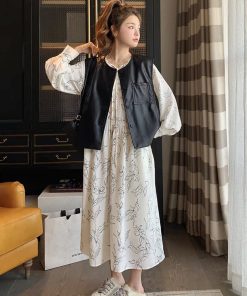 2025 Spring Women's French Design Two-Piece Set - Loose Leather Jacket & Floral Skirt - Trendy Fashion for Spring