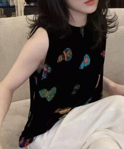 2025 Summer Chinese Fashion Sleeveless Top - Casual Chic Versatile Women's Shirt for High-End Y2K Style