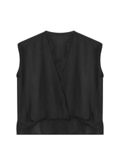 2025 Summer High-End Acetate V-Neck Lace Top - Elegant Women's Fashion for a Chic Look