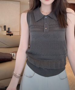 2025 Summer Hollowed-Out Linen Vest - Lightweight Boho Style for Effortless Layering